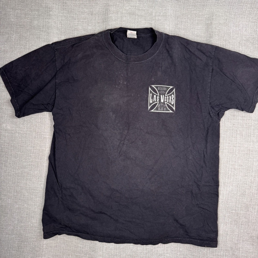 Anvil Men's T-Shirt Black XL Nevada Las Vegas USA Graphic Tee